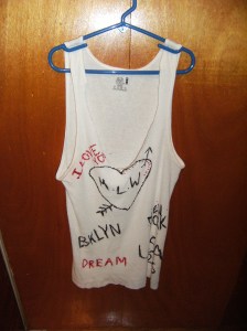 I hung it to dry, just for a bit before putting it on. And because it didn't to air out that permanent marker smell, lol.