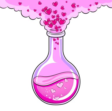 Love potion pop art vector illustration